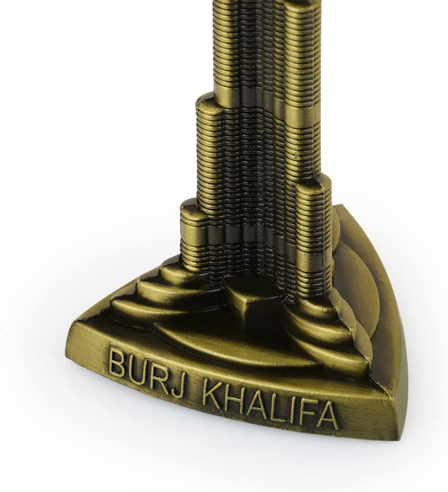 1 Pc Dubai United Arab Emirates Burj Khalifa Metal Showpiece Antique Statue for Room, Office, Decorative Showpeice for Home, Desk Decor, Table Stand (Metal)