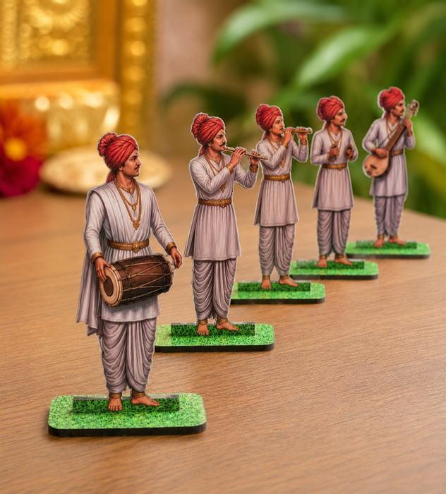 Ganpati Decoration & Festive Decor  Cutout  Set with stand Ganpati decoration Mini Table Top Decor for ganpati festive , Mandir, Pooja & Festival Decoration