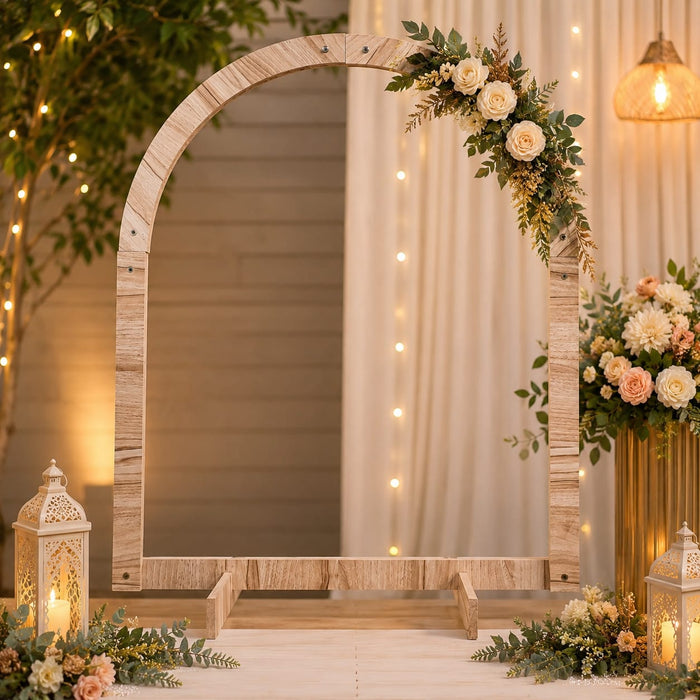 Premium Foldable Mandap / Makhar / Wooden Backdrop Stand | Available in Round, Hexagon & Arch Shapes | Elegant Event Decoration Frame