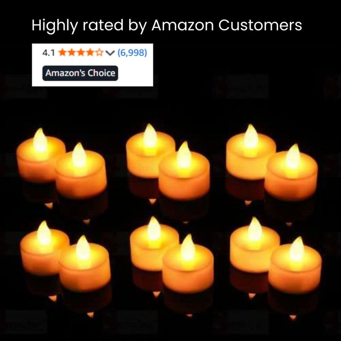 Acrylic Flameless And Smokeless Decorative Candles Led Tea Light Candle Perfect For Gifting (Yellow, 2 Cm)                                         *BEST SELLER*