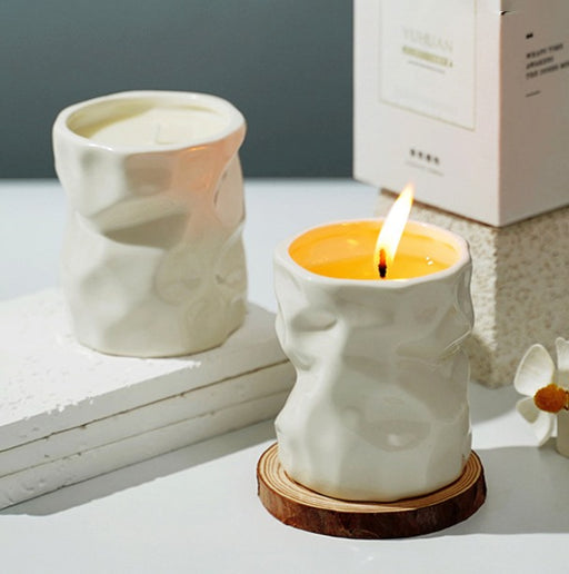 Scented Wax Candle in Cylindrical Container – White Aromatherapy Candle for Home Décor, Spa, Meditation, Gifting & Relaxation