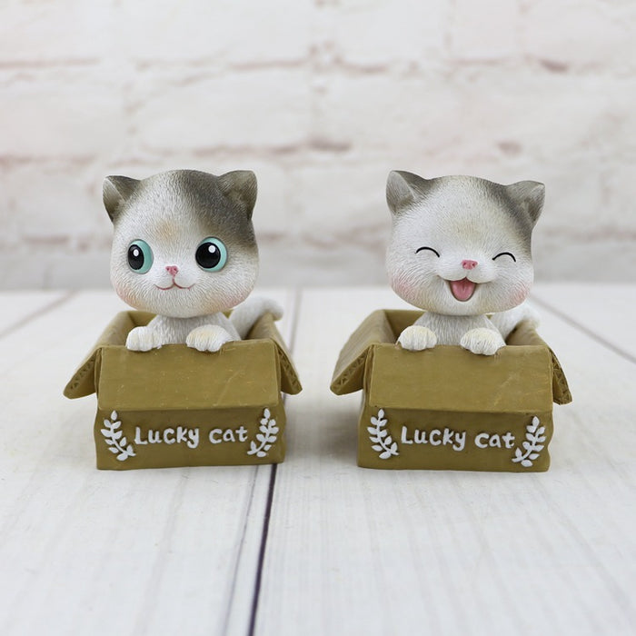 Bobble Head Shaking Cat, Ideal for Car Dashboard Miniature Decorative Figurines Decor for Living Room Decoration, Home, Office