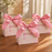 50 Pcs Floral Print Paper Gift Box for Wedding Return Gifts, Birthday Hampers, Chocolate Packaging, Dry Fruit, Jewellery, Cosmetics & Party Favour Gifting Box (Pink, Pack of 50)