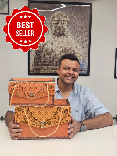 Premium Peti Decorative Cardboard Gift Box with Handle | Festive & Wedding Hamper Packaging