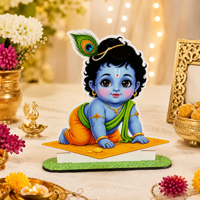 Janmashtami Mdf Cutouts with Stand | Perfect for Baby Shower, Janmashtami Decoration, Backdrop, Showpiece JSK