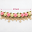 (Design No.17) Pink & OFF white Floral Toran 42 Inch | Elegant Pearl & Golden Lace Door Hanging Decoration | Festive, Wedding & Pooja Décor