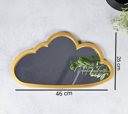 1 Pcs Fiber Cloud Design Wall Mirror Hanging for Home Decor, Hanging in Bedroom, Living Room, Bathroom Decorations Items, with Hook for Hanging On Walls