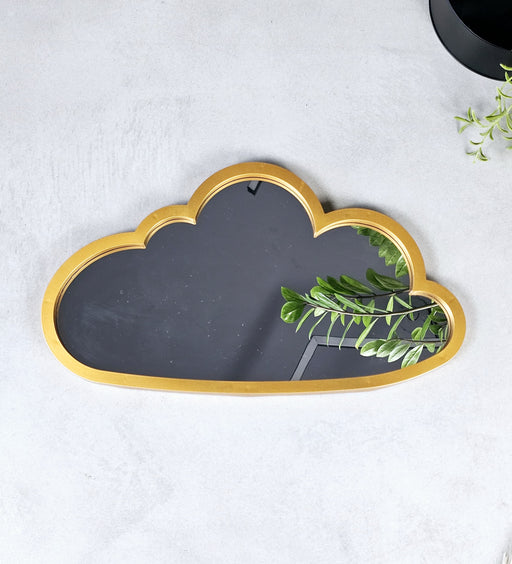 1 Pcs Fiber Cloud Design Wall Mirror Hanging for Home Decor, Hanging in Bedroom, Living Room, Bathroom Decorations Items, with Hook for Hanging On Walls