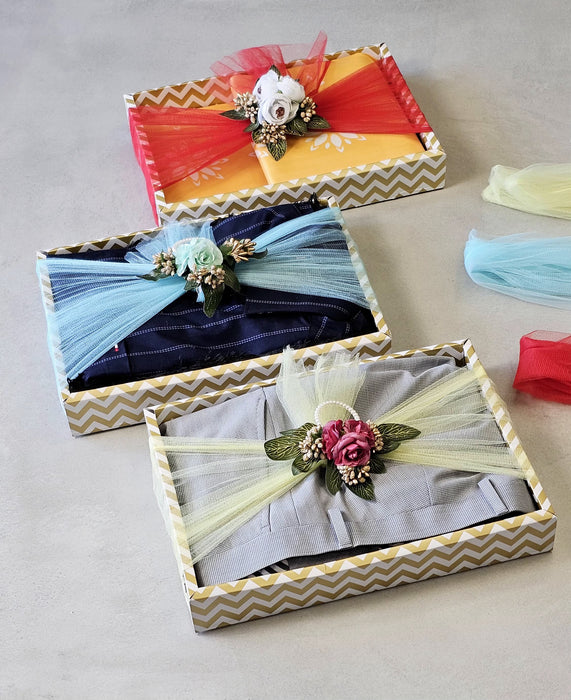 Decorative Box with Net Band Combo – Stylish Multipurpose Storage & Gift Box for Weddings, Festivals & Home Décor, gifting, anniversary, birthday, functions, baby shower, gift wrapping, Return Gifts