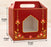 Small size Premium Red & Gold Decorative Gift Hamper Box with Handle & Window | 8 × 8 × 4 Inch Gifting Box