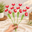 4 pcs Handcrafted Crochet Flower Stem | Handmade Yarn Flower with Green Leaf | Decorative Artificial Flower for Home, Wedding & Gifting