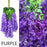 12 Pcs (43.2 inch) Artificial Wisteria Vine Ratta Fake Wisteria Hanging Garland Silk Long Hanging Bush Flowers String for Home Decor,Diwali Decor,Valentine's Day Decoration (Dark Purple)