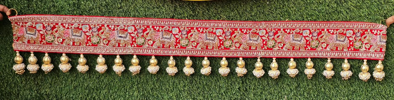 (Design No.10)🐘 Elegant Elephant Embroidered Toran | Traditional Door Hanging for Diwali & Home Decor , festival decor