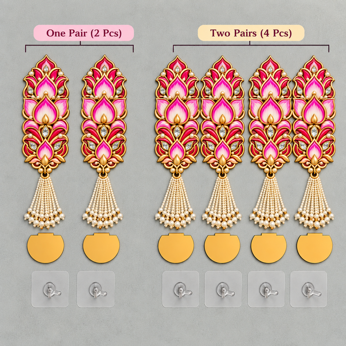 3D Look MDF Lotus Side Hanging with Hook – Festive Diwali Home Decor