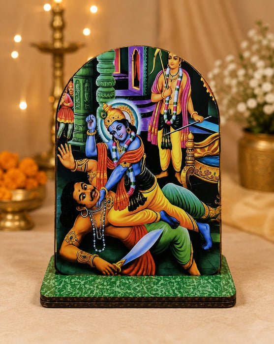13 Pcs Krishna Leela Jhankhi with Stand | Janmashtami Decoration Set | Lord Krishna Leela Cutouts for Home, Mandir & Jhankhi Decor JSK