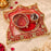 Premium Karwa Chauth Pooja Thali Set | Traditional Red & Gold Decorative Thali | Festive Pooja & Vrat Accessories