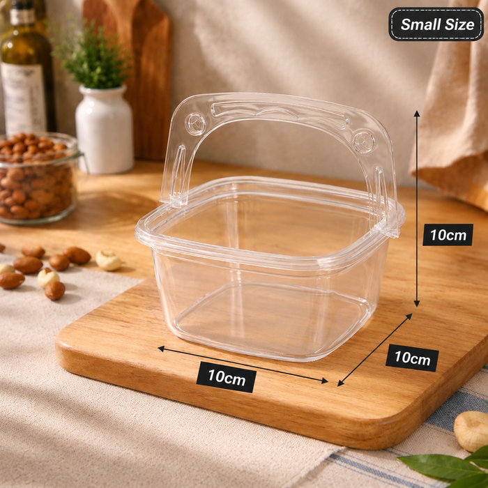 Transparent Packaging Box | Portable Disposable  Box for Picnic, Dryfruit Packing ,Camping, Gift Packing (3 Sizes Available)
