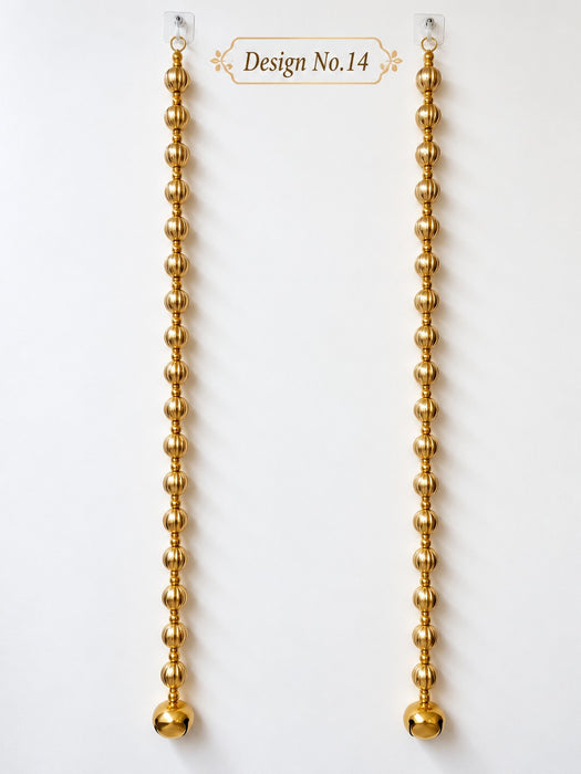 (Design No.14)Premium Golden Bead Side Door Hanging | 31.5 Inch Decorative Hanging Toran | Elegant Home & Festive Décor