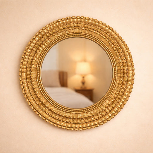 Fiber Wall Mirror Hanging Frame for Home Decor, Hanging Frame in Bedroom, Living Room with Hook for Hanging On Walls for Home Decorations (Golden) (Model 2)