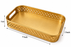 (Design No.30) Premium Golden Decorative Serving Tray with Cutwork Design | Elegant Metal Tray with Handles | Luxury Gift, Wedding & Home Décor Tray