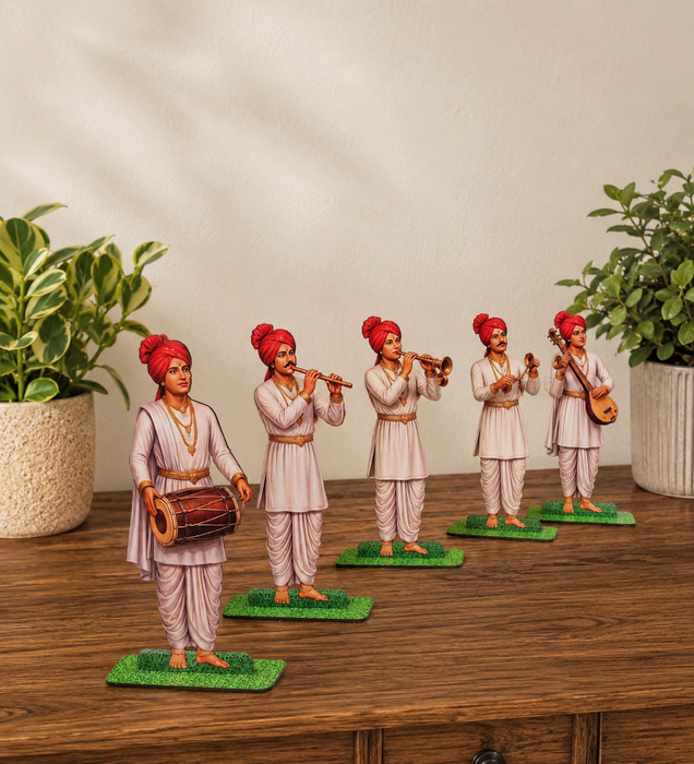 Ganpati Decoration & Festive Decor  Cutout  Set with stand Ganpati decoration Mini Table Top Decor for ganpati festive , Mandir, Pooja & Festival Decoration