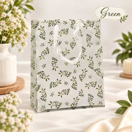 Translucent Gift Bags with Elegant Floral Prints for Wedding, Festive Gifting, Return Gifts & Special Occasions | 4 Elegant Designs | 20 × 24 × 10 CM
