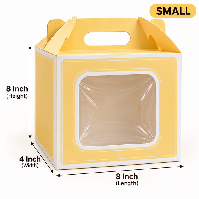 Small Size Gift Hamper Box with Transparent Window | 8 × 8 × 4 Inch | Reusable Gift & Hamper Packaging Box