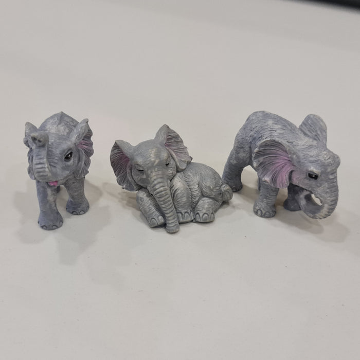 1 Set Elephant Miniature Set for Home Decor, Unique Gift,Bedroom, Living Room, Office Desk, Figurines, Shelf Decoration Items(3 Piece)