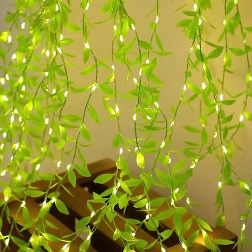 (DESIGN NO.4) 1 PCS Green Leaf LED Hanging String Lights | Decorative Fairy Lights for Ganpati, Durga Puja, Diwali & Home Décor