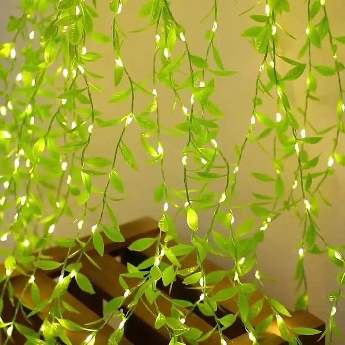 (DESIGN NO.5) 1 PCS Green Leaf LED Hanging String Lights | Decorative Fairy Lights for Ganpati, Durga Puja, Diwali & Home Décor