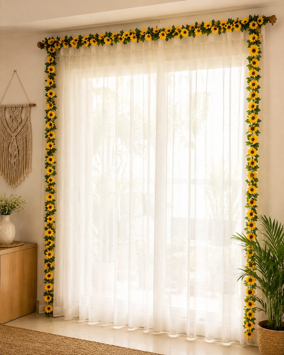 Artificial Sunflower  Line Hanging  | Premium Yellow Floral Garland for Door, Wall, Wedding, Home & Festive Decoration