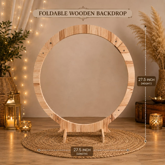 Premium Foldable Mandap / Makhar / Wooden Backdrop Stand | Available in Round, Hexagon & Arch Shapes | Elegant Event Decoration Frame