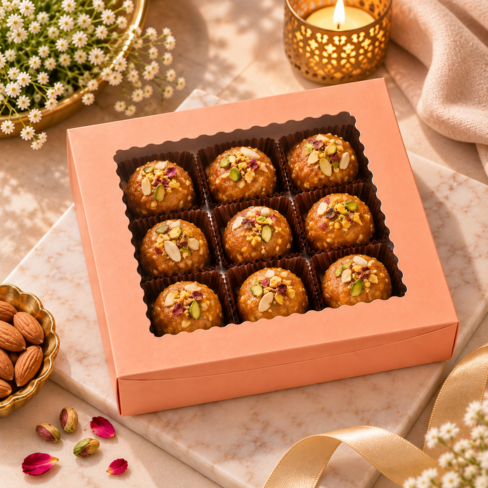 Paper Mailer Box with Window | Premium Gift & Bakery Packaging Box | For Cookies, Brownies, Chocolates, Dry Fruits & Hampers L6 × H2 × W6 Inch