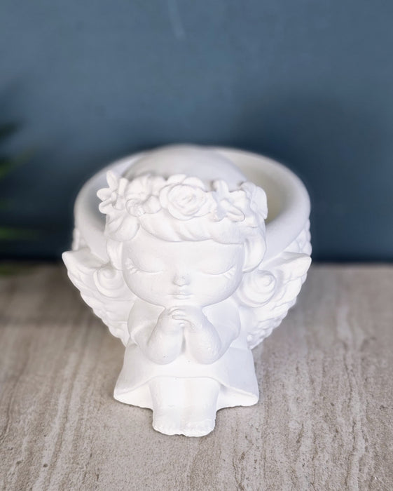 Randon (Any) Colour Angel Design Scented Wax Candle – White Angel Jar with Wax for Home Decor, Gift Purpose, Tealight, Aroma Candle, Decorative Fragrance Candle, Romantic Lighting