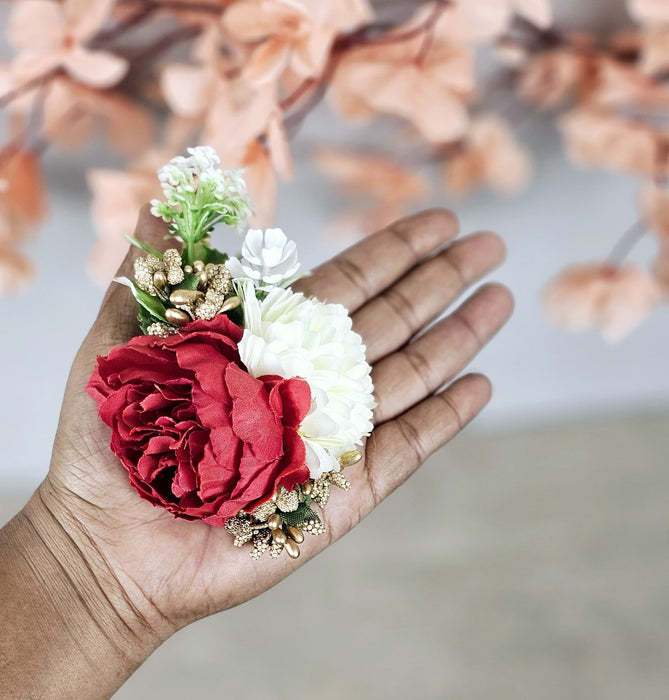 Handmade Artificial Peonies/ Rose Flower Bunch for Hamper, Flower Brooch Hamper, Trousseau Packing, Decoration, Gifting, DIY Craft & Wedding/Marriage Hamper Decors