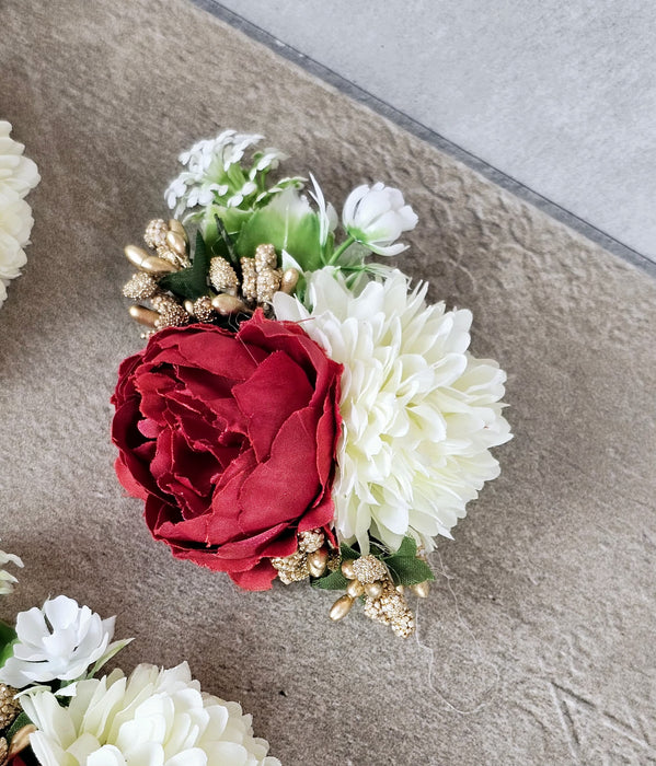 Handmade Artificial Peonies/ Rose Flower Bunch for Hamper, Flower Brooch Hamper, Trousseau Packing, Decoration, Gifting, DIY Craft & Wedding/Marriage Hamper Decors