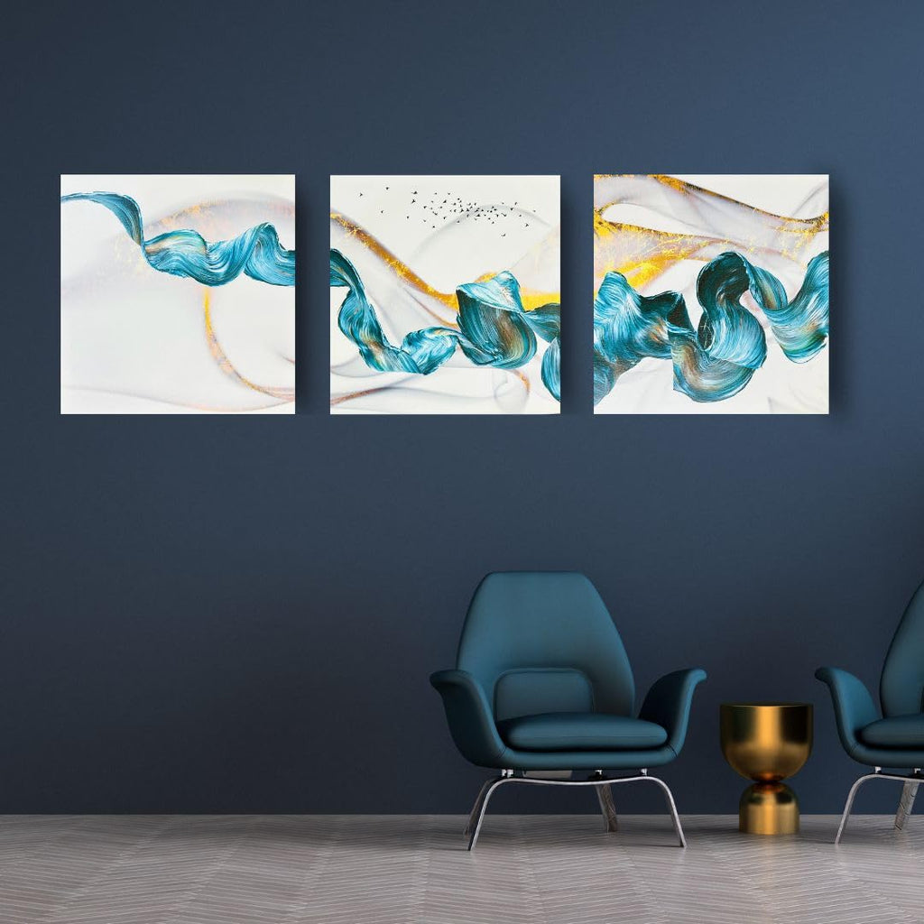 Acrylic Frame Modern Wall Art Set of 3 - Abstract Illustrations sold Series - Interior Design - Multiple Size Options (IABS 001)