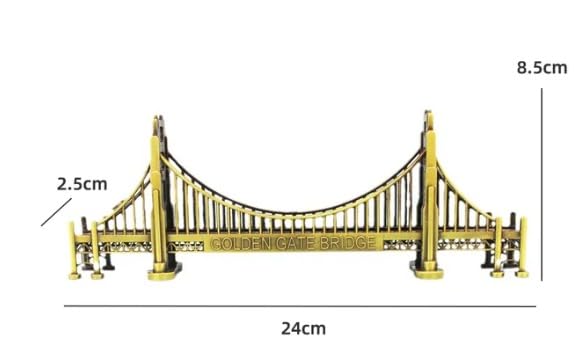 1 Pc Golden Gate Bridge Idol Statue for Decorative Showpeice for Home Decor, Living Room, Table Top, Desk Decor, Office Desk (Pack of 1)