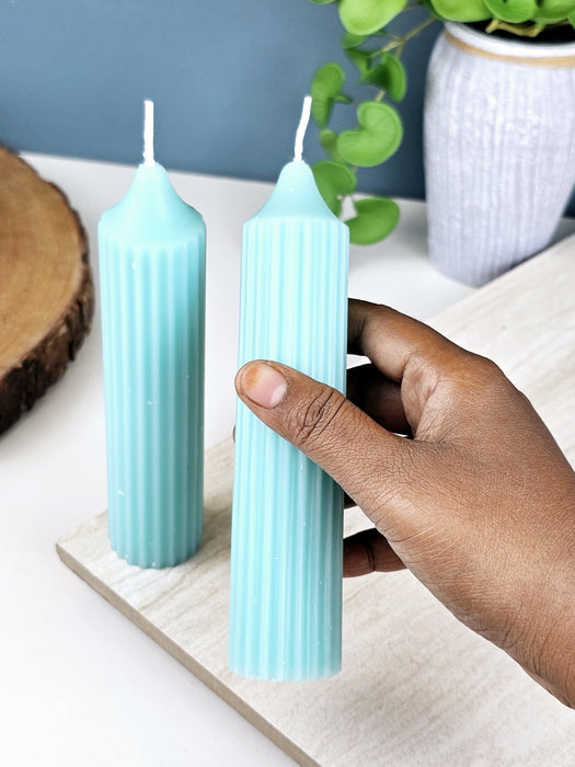 2 Pc Pillar Shape Wax Candle for Home Decore, Living Room, Bed Room, Festivals Like Diwali, for Meditation, Relaxation, Air Freshening