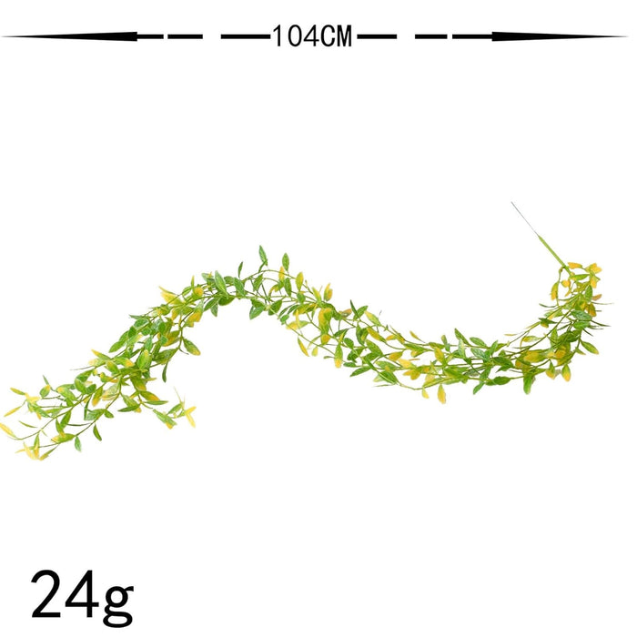 Lines Artificial Hanging Flowers Yellow Wall Hanging, for Wall Home Porch Garden Balcony Resturant Cafes Office Wedding Outside (104 cm Height) (Green)