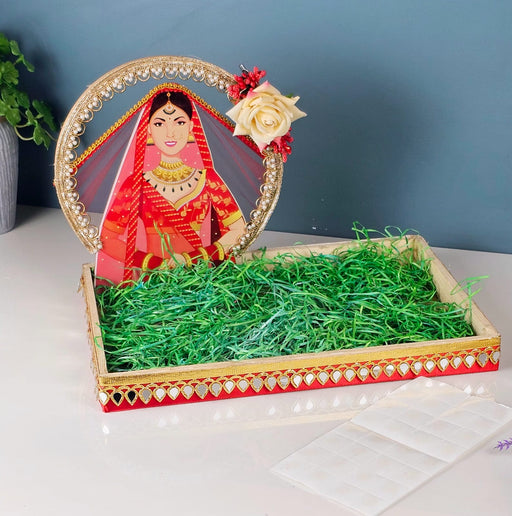 1 Pcs Traditional Handcrafted Platter, Ritual Decoration, and Cultural Accessories For Indian Wedding Rituals Green Colour, Shaadi Decor, Ring Ceremony, Engagement, Mendi, Wedding, Decorative Plates For Brides Maid, Marriage Functions(Do It By Yourself)