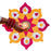 Rajawadi Star and Hexagon Flower Pom Pom  Design Rangoli, Easy to Use. Just Set up with your own choice and make Rangoli for Floor Home Janmashtami  Ganpati Diwali Decoration DIY