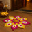 Rajawadi Star and Hexagon Flower Pom Pom  Design Rangoli, Easy to Use. Just Set up with your own choice and make Rangoli for Floor Home Janmashtami  Ganpati Diwali Decoration DIY