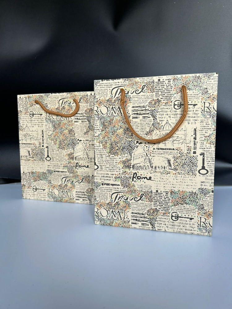 Medium Size Paper Bag With Handle 23 x 17.5 x 8 cm Gift Paper bag, Carry Bags, gift bag, gift for Birthday, gift for Festivals, Season's Greetings and other Events