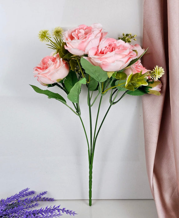 1 Pcs Artificial Bridal Piano Rose Peony Flower for Gifting,Flowers Sticks Bunch Decorative Items for Home, (without Vase Pot)(Pack of 1) (MATERIAL : Fabric)