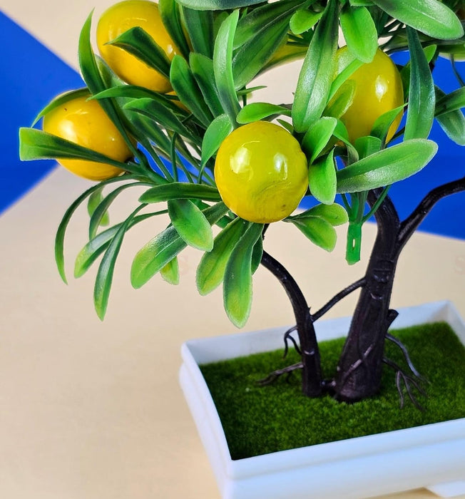 1 PC Artificial Bonsai Fruit/Vegetable Plant with Pot, Artificial Flower Decoration for Home Decor, Garden, Balcony, Resturants, Cafes, Table Piece, Center Piece(Pack of 1) (Plastic)