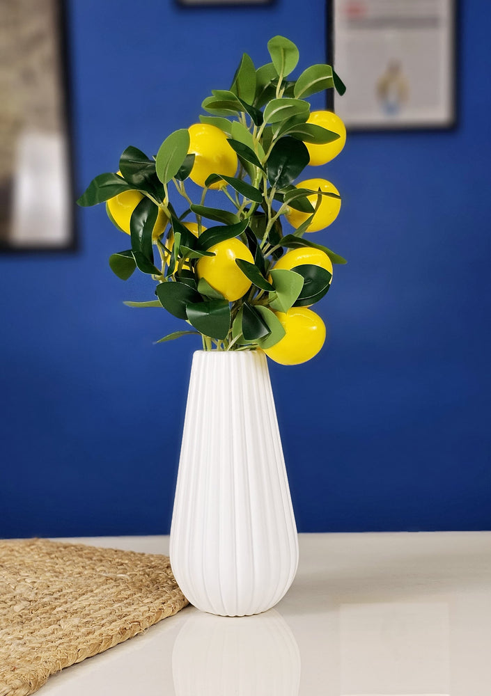 Lemon Plant Stick, Elevate Your Décor with Artificial Lemon Branches Lifelike Lemon Tree Plants for Vase Display in Home, Garden, Office, Living Room (35 cm)