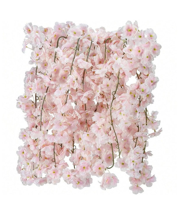 3 Lines Double Layer Petals Artificial Wisteria Flower Line Garlands, Wall Hanging decorative String Lines items for Anniversary Decoration, Home Decor, Pooja, Functions (Pack of 1)