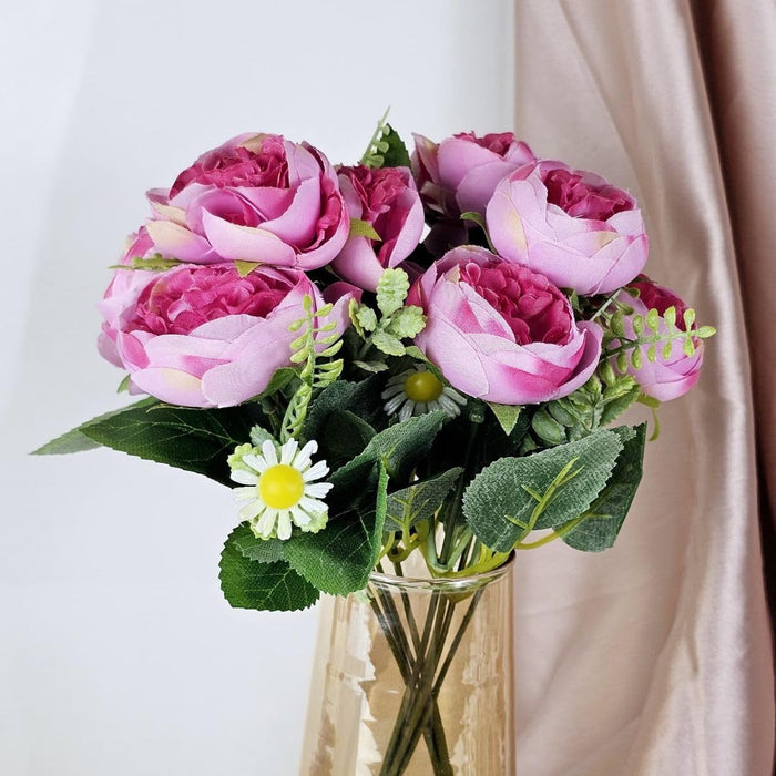 1 Pcs Artificial Bridal Piano Rose Peony Flower for Gifting,Flowers Sticks Bunch Decorative Items for Home, (without Vase Pot)(Pack of 1) (MATERIAL : Fabric)