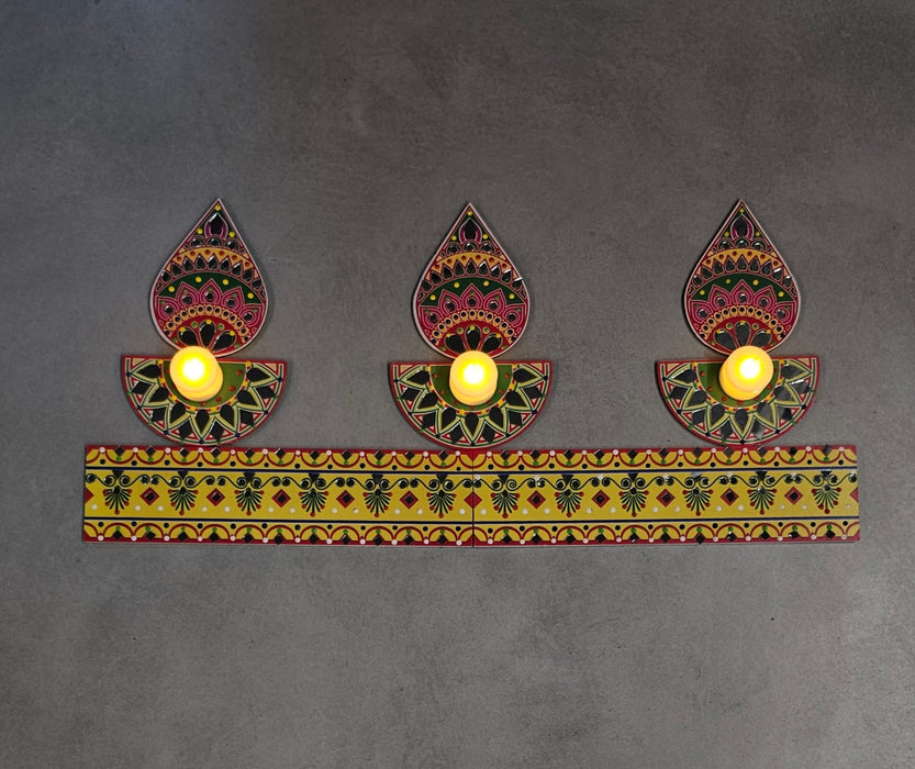 KOLAM DIYA Rangoli lipan Design Rangoli With LED Candle, Easy to Use. Just Set up with your own choice and make Rangoli for Floor Home Diwali Decoration DIY.